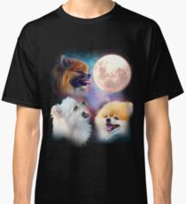 Pomeranian Dogs Howling Moon - Wolves Classic T-Shirt