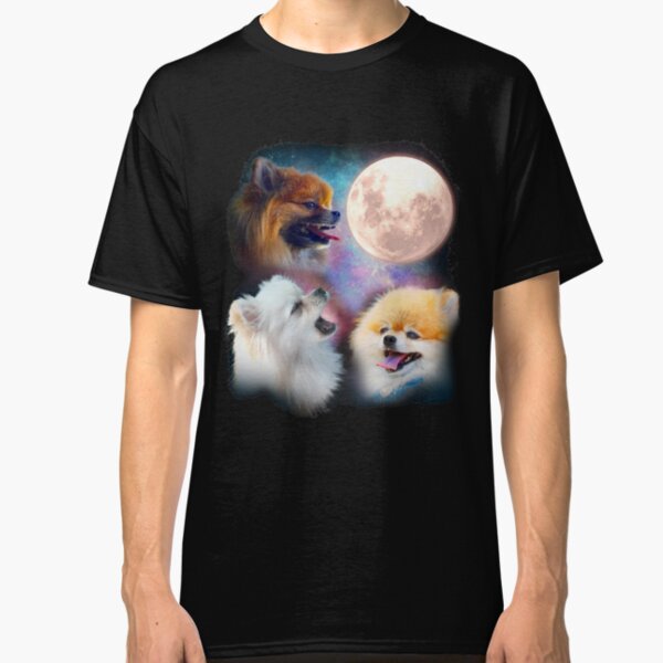Pomeranian Dogs Howling Moon - Wolves Classic T-Shirt
