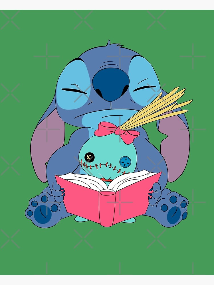 Stitch read a book - Lilo And Stitch - Posters and Art Prints