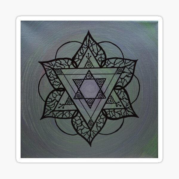 UNWIND, PLAY, GROW MANDALA ~ SACRED GEOMETRY FOR THE SOUL~ BLUE, PURPLE, GREEN Sticker