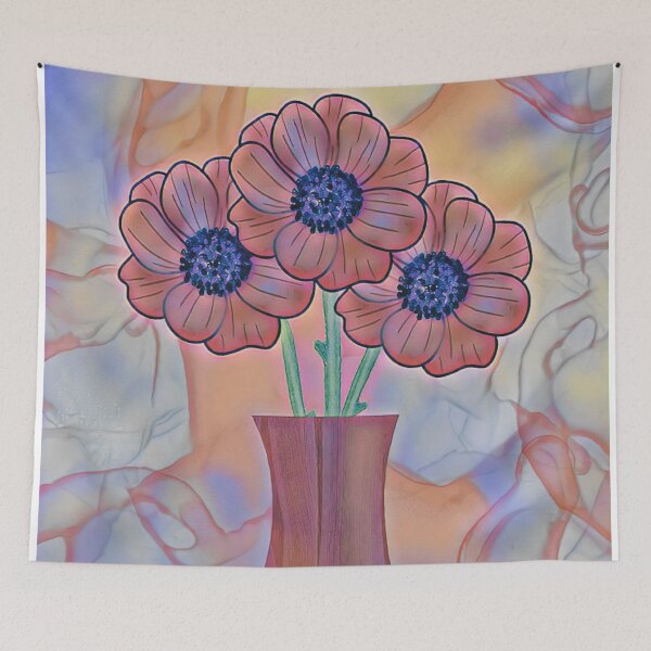 Artikelvorschau, Abstrakte rosa Anemonenblumen entworfen und verkauft von HappyLifeCreate.