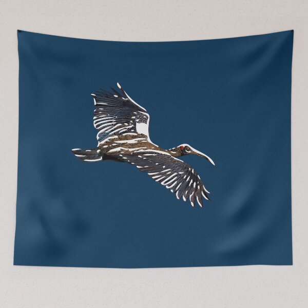 Item preview, Red Naped Ibis Indian Black Ibis White Alternate Design designed and sold by designsasstultd.