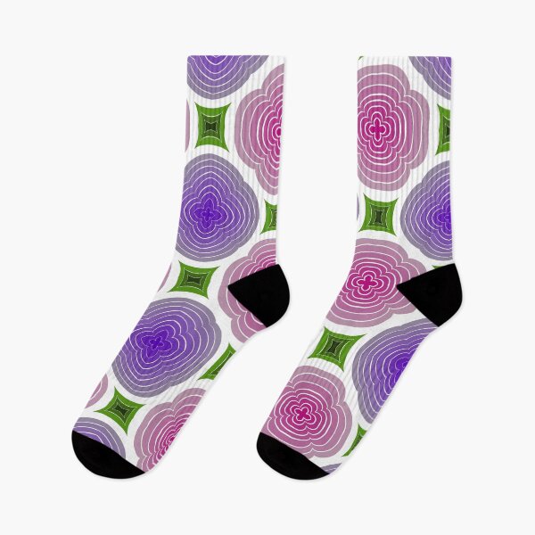 Item preview, Pink flower colors, unique hand drawn geometric repeating pattern - WelshDesigns designed and sold by welshdesigns.