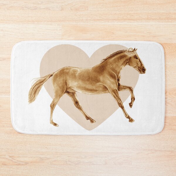 Item preview, Galloping horse 4 - brown colorized version, heart background designed and sold by SylvieG18.