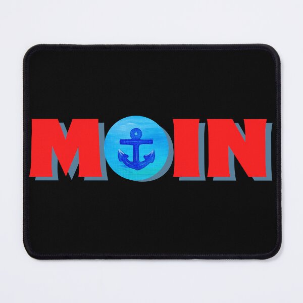 Item preview, Moin in red lettering for northern lights with an anchor painted on canvas. designed and sold by Anke Franikowski.