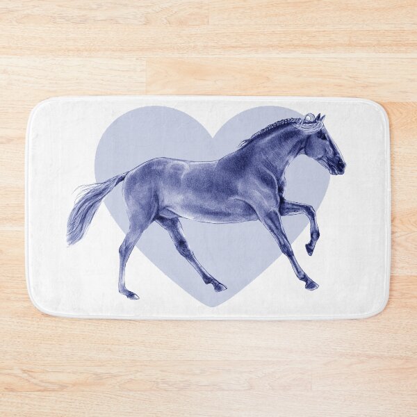 Item preview, Galloping horse 4 - blue colorized version, heart background designed and sold by SylvieG18.