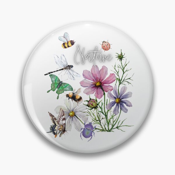 Item preview, Nature Bees & Butterflies Colorful Illustration Design designed and sold by EarthArtDesigns.