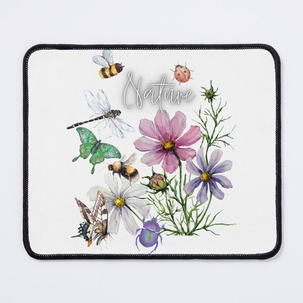Item preview, Nature Bees & Butterflies Colorful Illustration Design designed and sold by EarthArtDesigns.