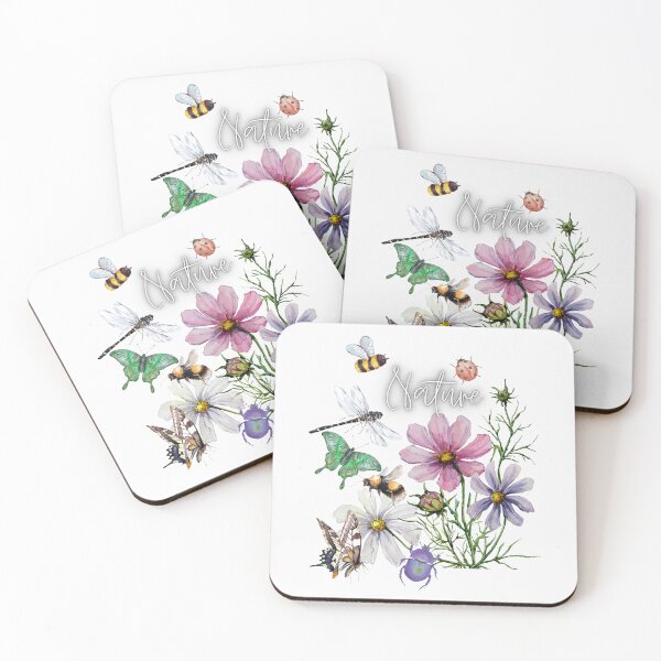 Item preview, Nature Bees & Butterflies Colorful Illustration Design designed and sold by EarthArtDesigns.