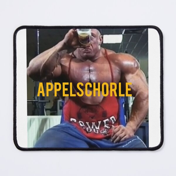 Item preview, Markus Rühl Bodybuilding Appelschorle Abbelschorle Meme Sticker designed and sold by Gymsticker.