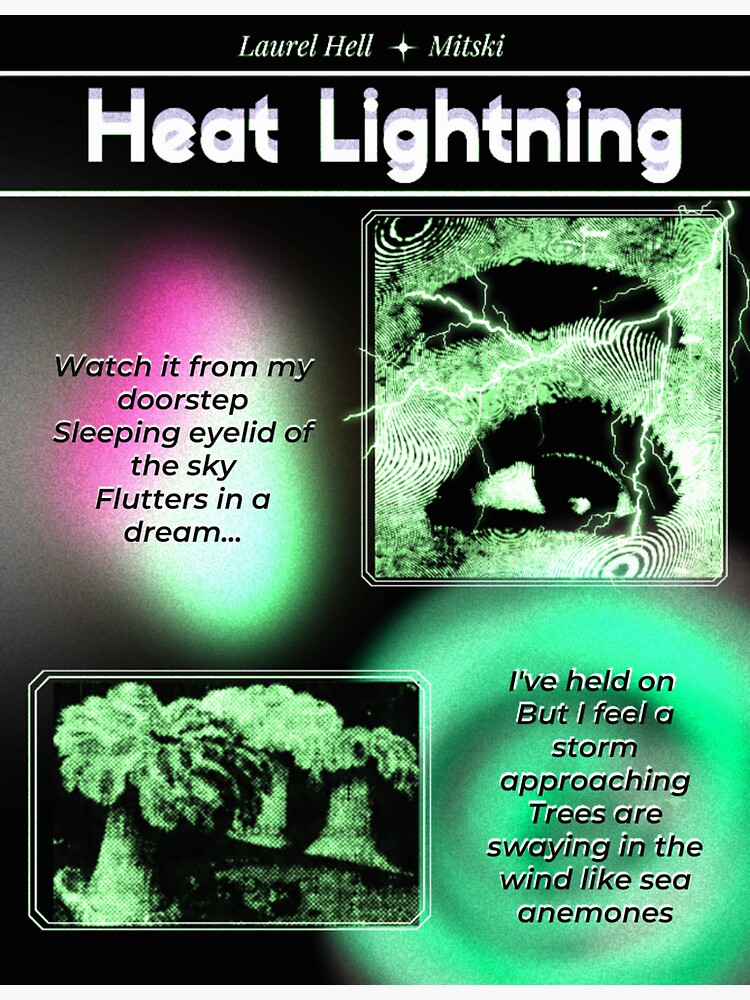 "mitski heat lightning poster" Sticker for Sale by tylerdrawsfrogs