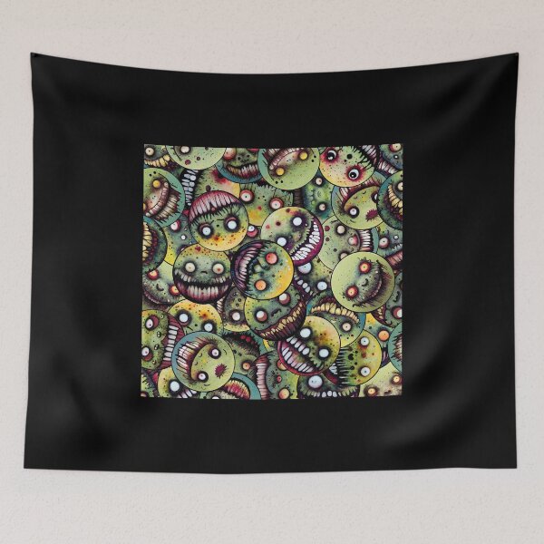 Item preview, Overlapping Creepy Zombie Smiley Faces designed and sold by SmileyDan.