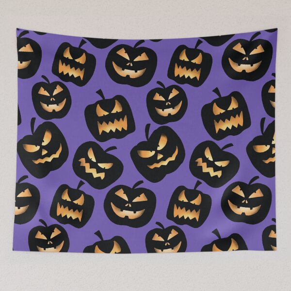 Item preview, Halloween Scary Spooky Pumpkins in Purple designed and sold by KathrinLegg.