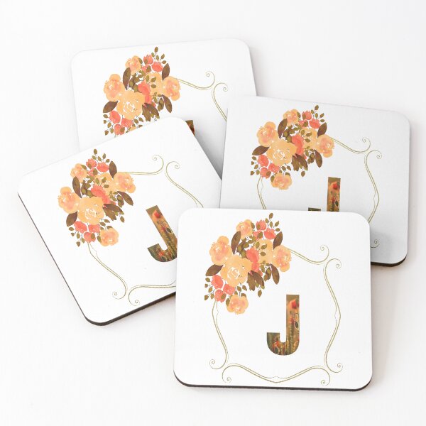 Item preview, Initial J Flowers Design, Monogram with Flowers, Initial Gifts for Her- designed and sold by bartdesigner.