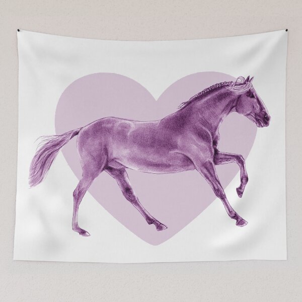 Item preview, Galloping horse 4 - purple colorized version, heart background designed and sold by SylvieG18.