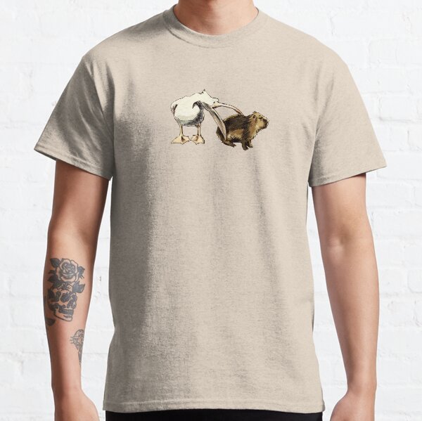 A Pelican Attempts to Eat a Baby Capybara Classic T-Shirt