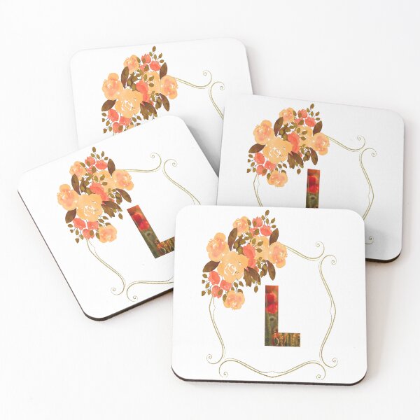 Item preview, Initial L Flowers Design, Monogram with Flowers, Initial Gifts for Her- designed and sold by bartdesigner.