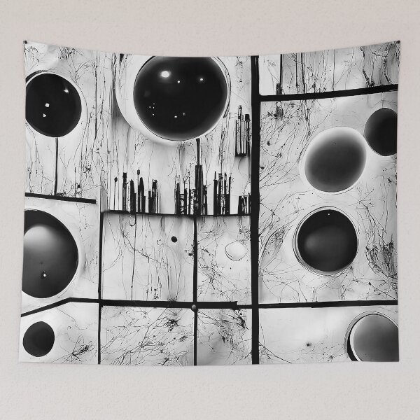 Item preview, Black & White Circles-Squares Pattern [6] designed and sold by FreshAirShop.