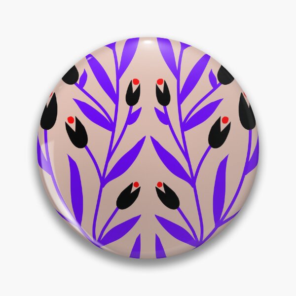 Item preview, BLACK & PURPLE FLORAL ON PINK designed and sold by ahanso.