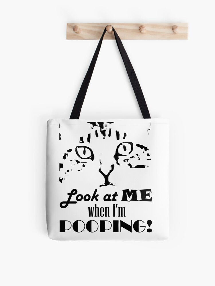 Thumbnail 1 of 2, Tote Bag, Look at me when I'm pooping! designed and sold by Pooping-Cat.
