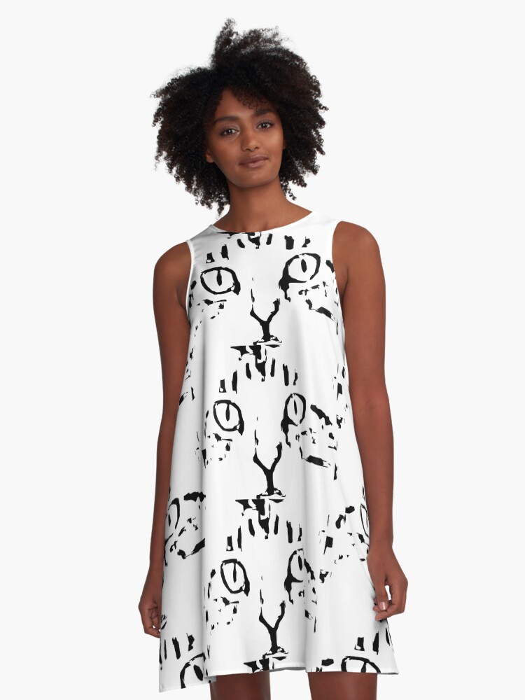 Thumbnail 1 of 4, A-Line Dress, Pooping Cat designed and sold by Pooping-Cat.