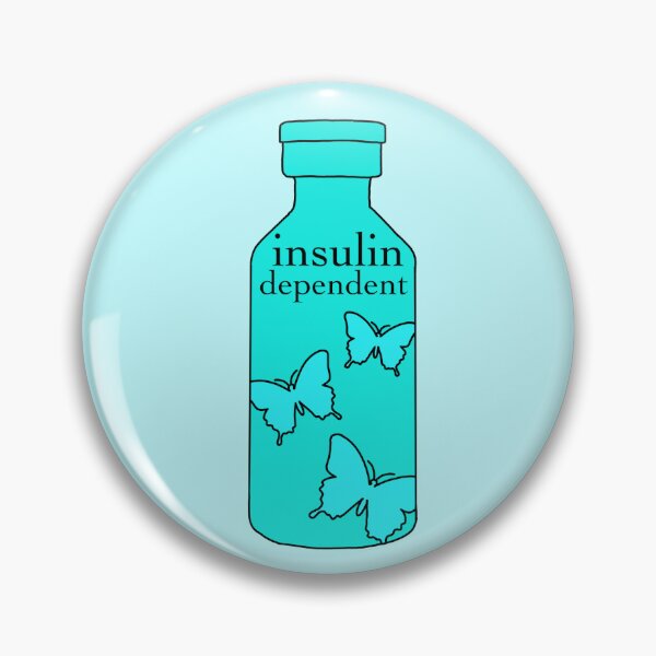 Item preview, Insulin dependent blue butterfly bottle  designed and sold by Diabumblebee.