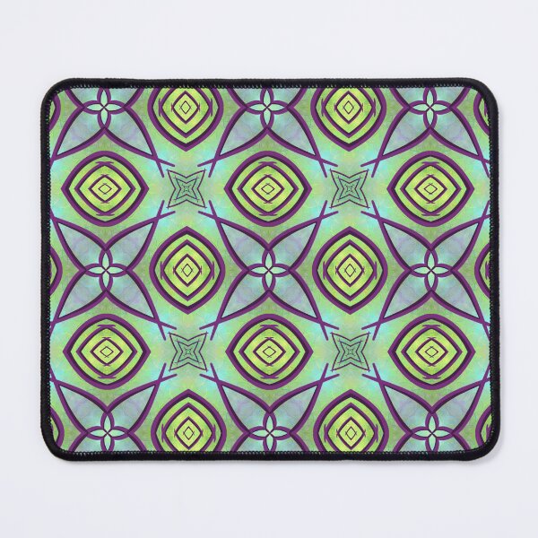 Item preview, Cool purple with yellow green background, unique hand drawn geometric repeating pattern - WelshDesigns designed and sold by welshdesigns.