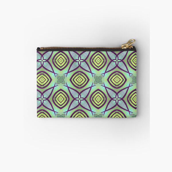 Item preview, Cool purple with yellow green background, unique hand drawn geometric repeating pattern - WelshDesigns designed and sold by welshdesigns.