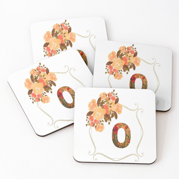 Artikelvorschau, Initial O Flowers Design, Monogramm mit Blumen, erste Geschenke für Her- entworfen und verkauft von bartdesigner.