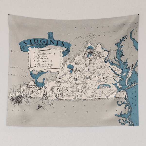 Item preview, Vintage 1926 Virginia state map design - gift idea designed and sold by mappendant.