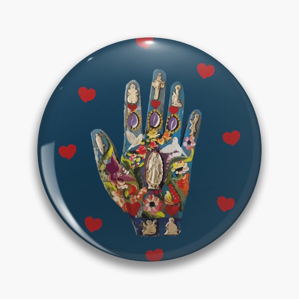 Item preview, Milagritos mexican colorful ornamental hand exvoto traditional sacred heart boho chic decoration designed and sold by T-Mex.