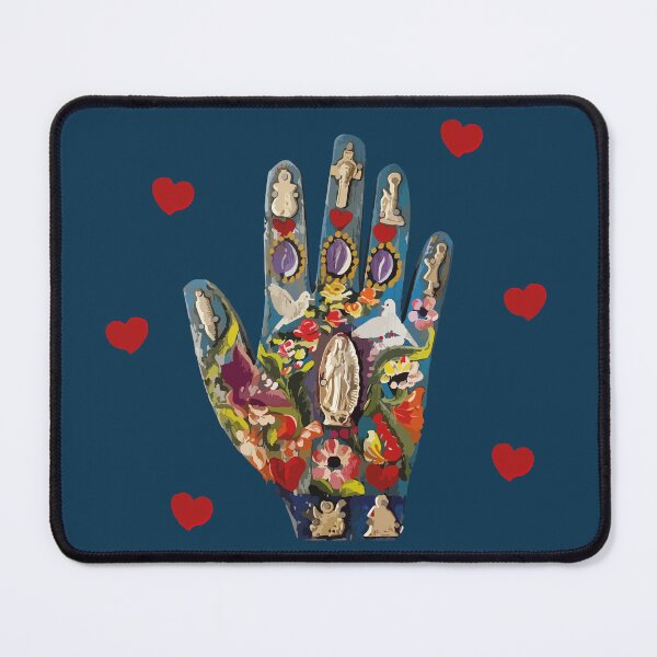Item preview, Milagritos mexican colorful ornamental hand exvoto traditional sacred heart boho chic decoration designed and sold by T-Mex.