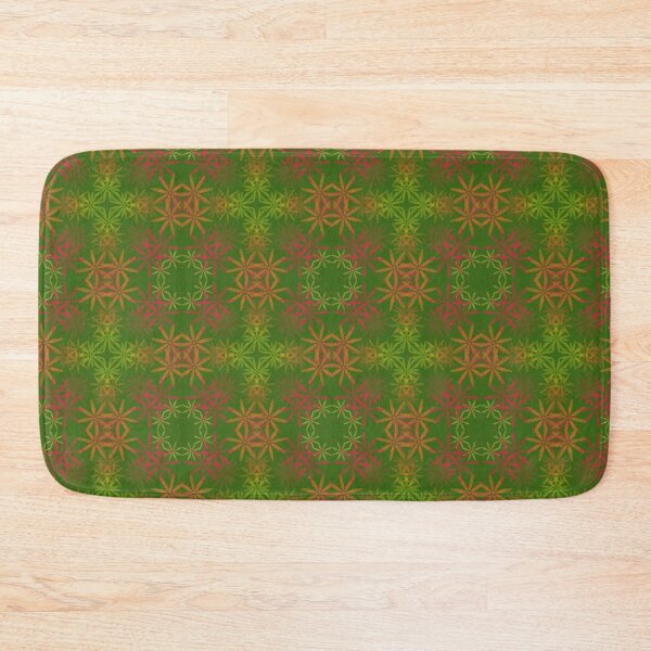 Item preview, Daisy flowers with yellow green background, unique hand drawn geometric repeating pattern - WelshDesigns designed and sold by welshdesigns.