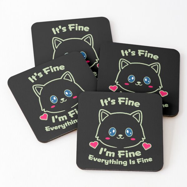 Item preview, It's Fine I'm Fine Everything Is Fine Funny Cat designed and sold by Palteeshop.