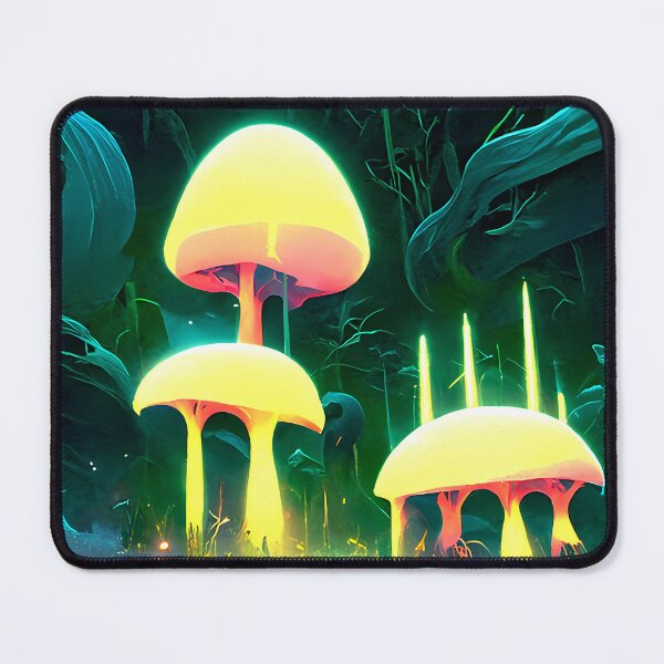 Item preview, Neon yellow mushrooms | AI art designed and sold by MichelangeloAI.