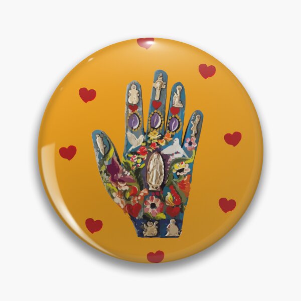 Item preview, Milagritos mexican colorful ornament hand exvoto traditional sacred heart boho chic decoration designed and sold by T-Mex.