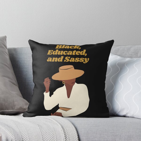 Item preview, Black, Educated, and Sassy - proud black woman with hat, dressed in white designed and sold by Mechanical-Artt.
