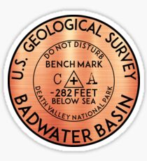 BADWATER BASIN DEATH VALLEY NATIONAL PARK GEOCACHING CALIFORNIA BENCHMARK BENCH MARK Sticker