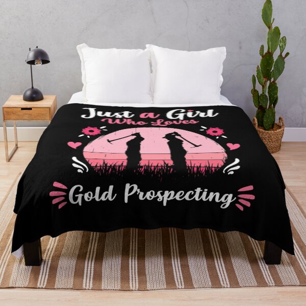 Item preview, Just A Girl Who Loves Gold Prospecting Pink Retro Vintage gift idea designed and sold by HN-ART.