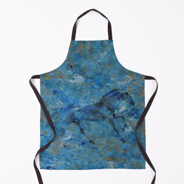 Item preview, Galloping horse 4 - marbled blue gold background designed and sold by SylvieG18.