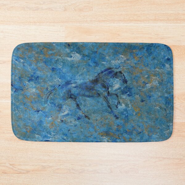 Item preview, Galloping horse 4 - marbled blue gold background designed and sold by SylvieG18.