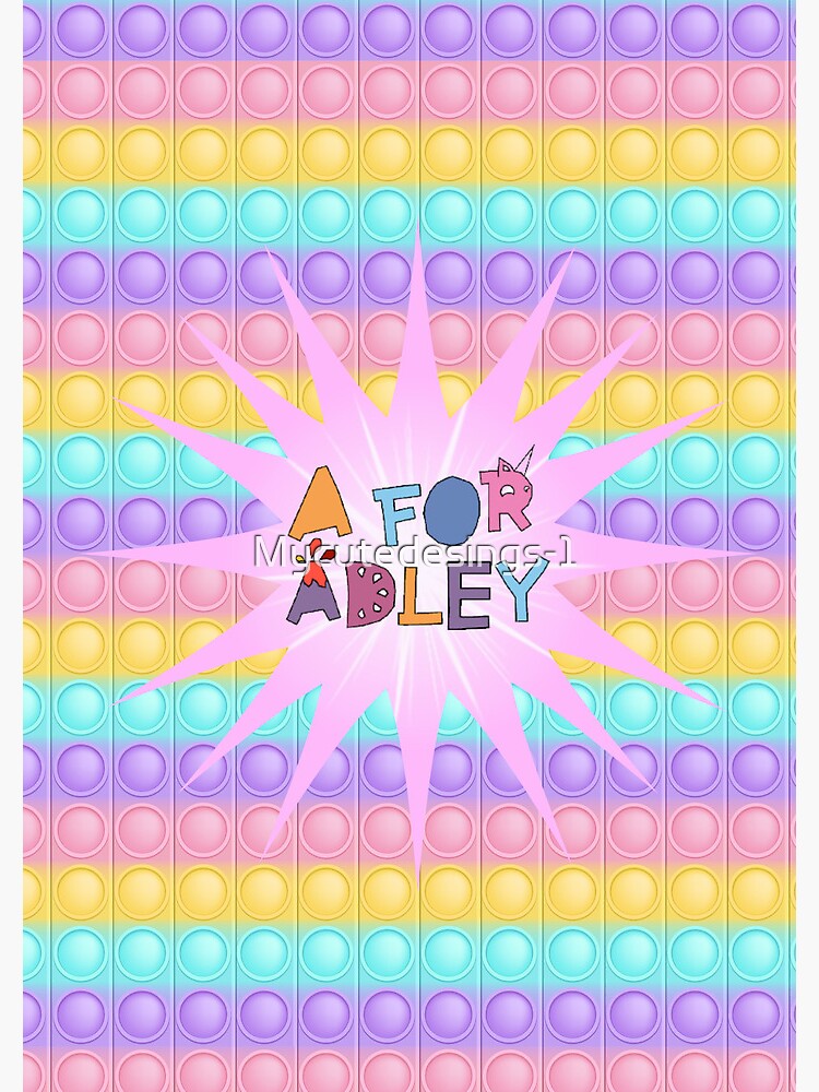 "Popit silicone backpack. Beautiful A For Adley girls school backpack