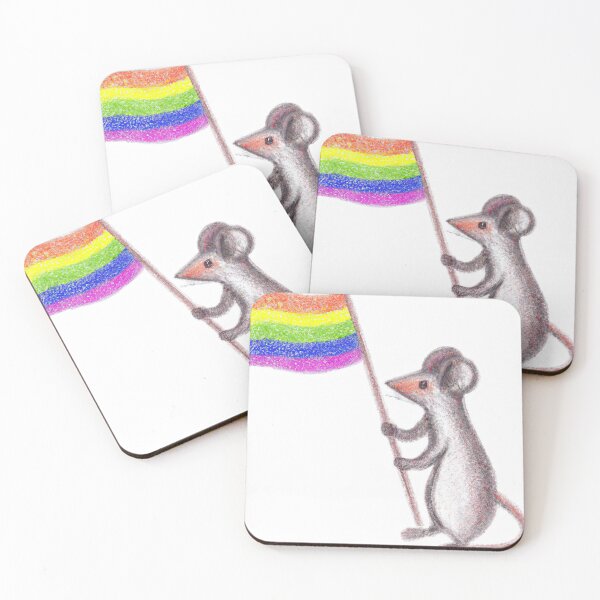 Item preview, Strong LGBTQ Mouse holding a Pride Flag designed and sold by DonutShirts.