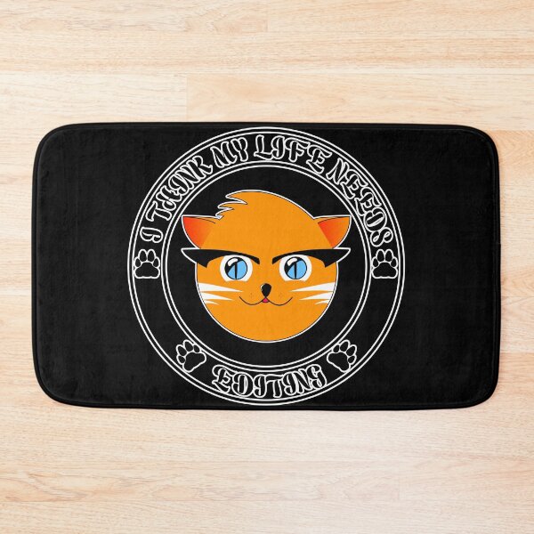 Item preview, I think my life needs editing quote written on circle and a funny cat inside it designed and sold by moses11m.