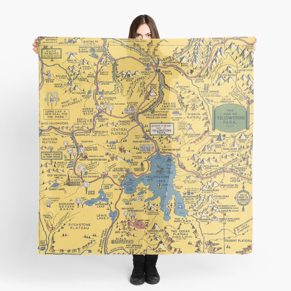 Yellowstone Vintage Map Scarf - McGovern Outdoor