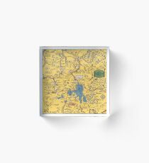 Vintage 1930 Yellowstone National Park map - special gift idea - gift for mother, father gift, Christmas gift Acrylic Block