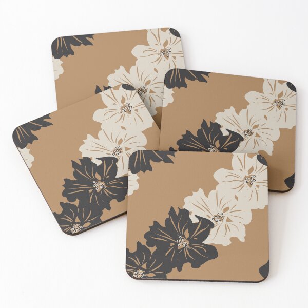 Item preview, Tropical Flowers Chic Floral Brown Black White designed and sold by StudioAkubi.