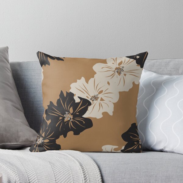 Item preview, Tropical Flowers Chic Floral Brown Black White designed and sold by StudioAkubi.