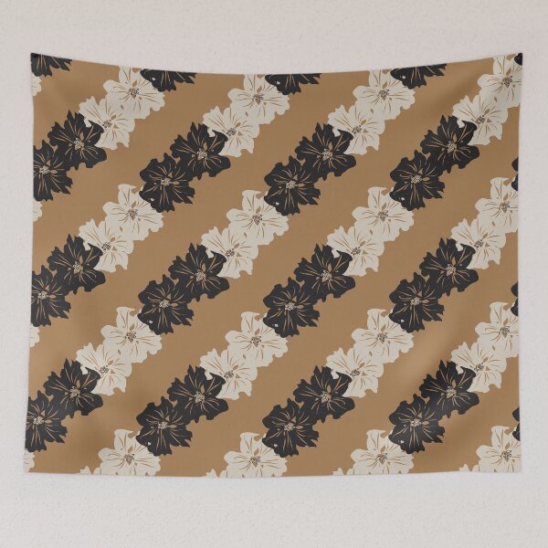 Item preview, Tropical Flowers Chic Floral Brown Black White designed and sold by StudioAkubi.