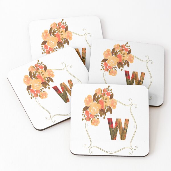 Item preview, Initial W Flowers Design, Monogram with Flowers, Initial Gifts for Her- designed and sold by bartdesigner.